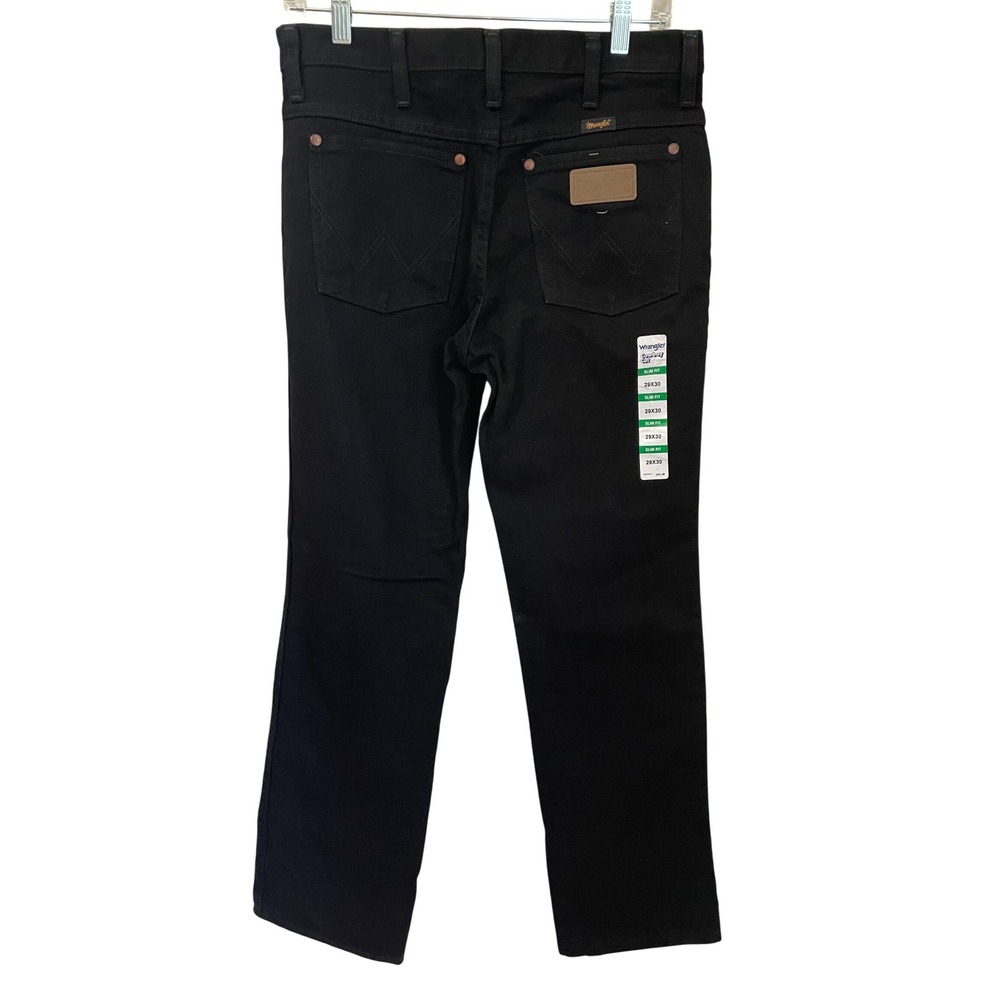 Wrangler Cowboy Cut Slim Fit Jeans Mens 29x30 Black Western Denim